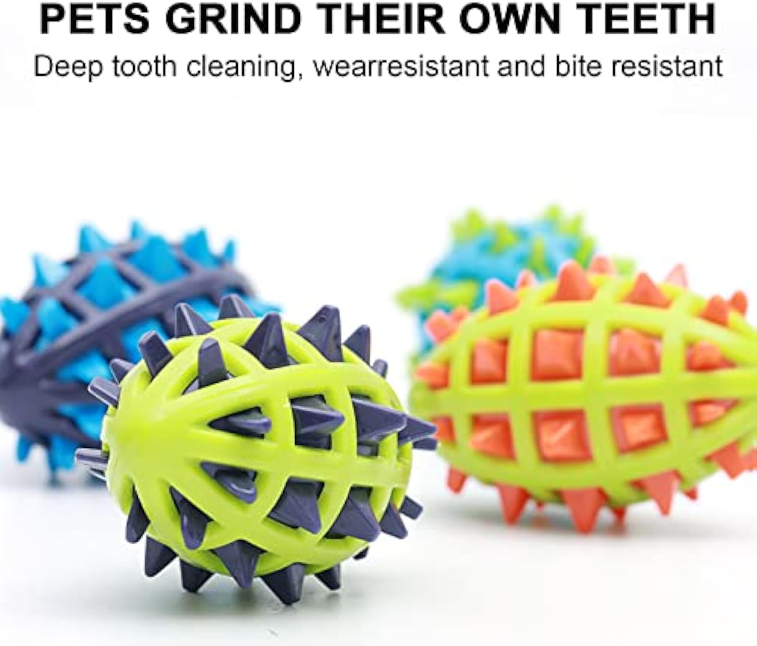 Pet Sounding Dog Teether Ball Indestructible Dog Toys For Aggressive Chewers Cleans Dogs Teeth Dog Throwing Game Anxiety Relief Interactive Dog Toys