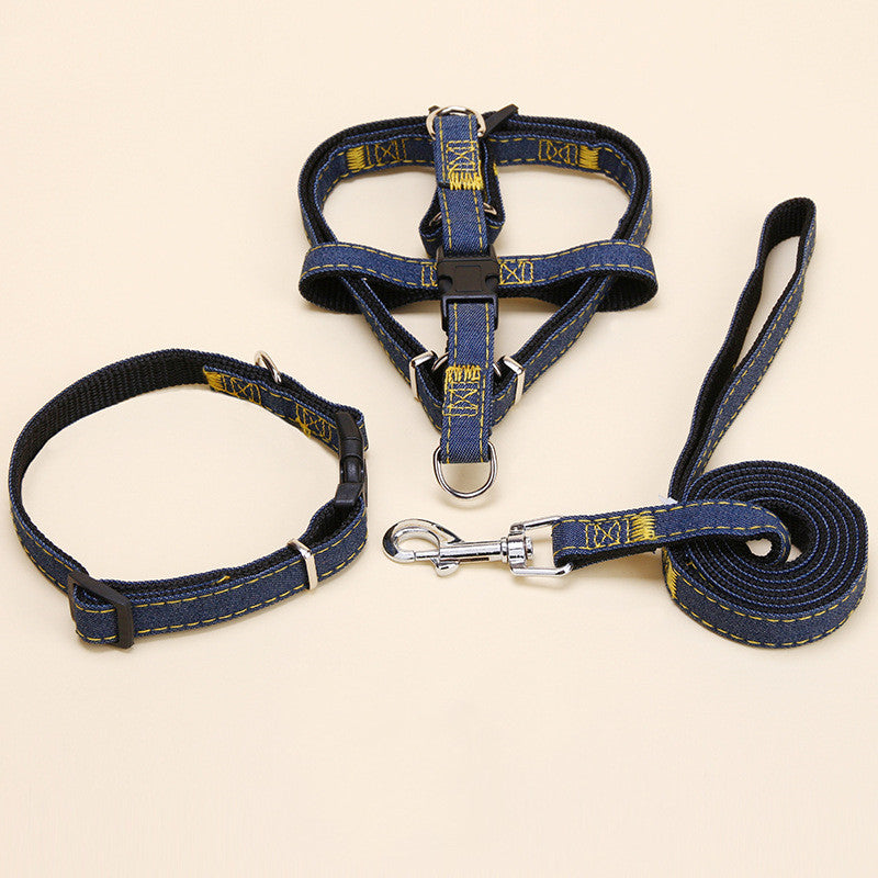 Pet Cowboy Traction Collar Dog Chain Set