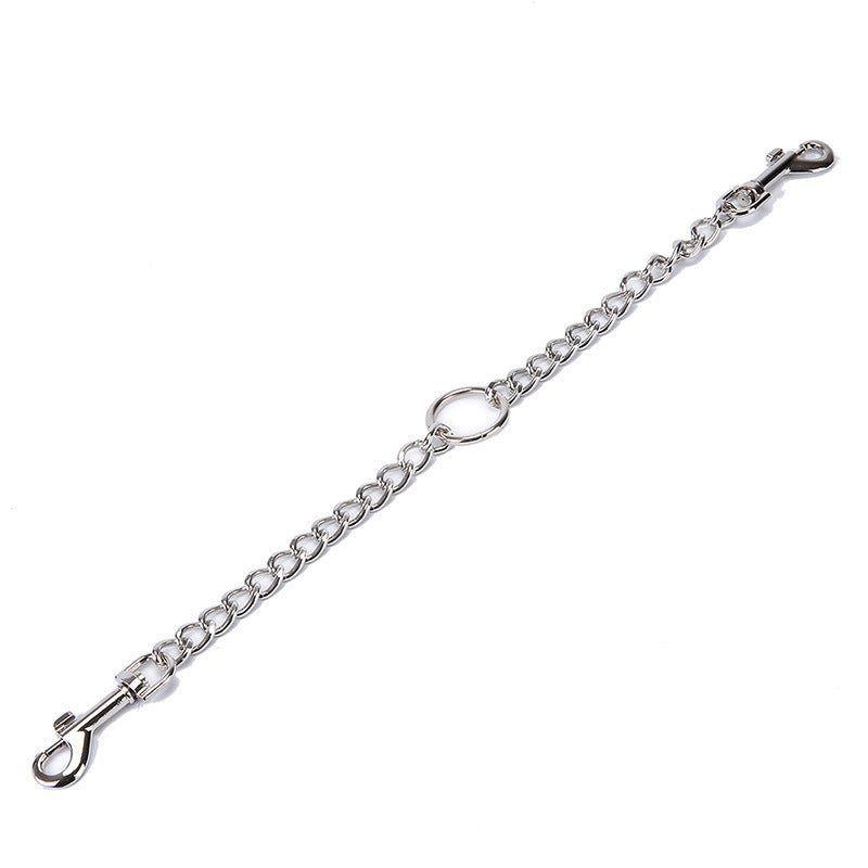 Chrome-Plated Alloy Pet Dog Collar Pet Dog Collar Iron Chain One For Two Double Traction Rope