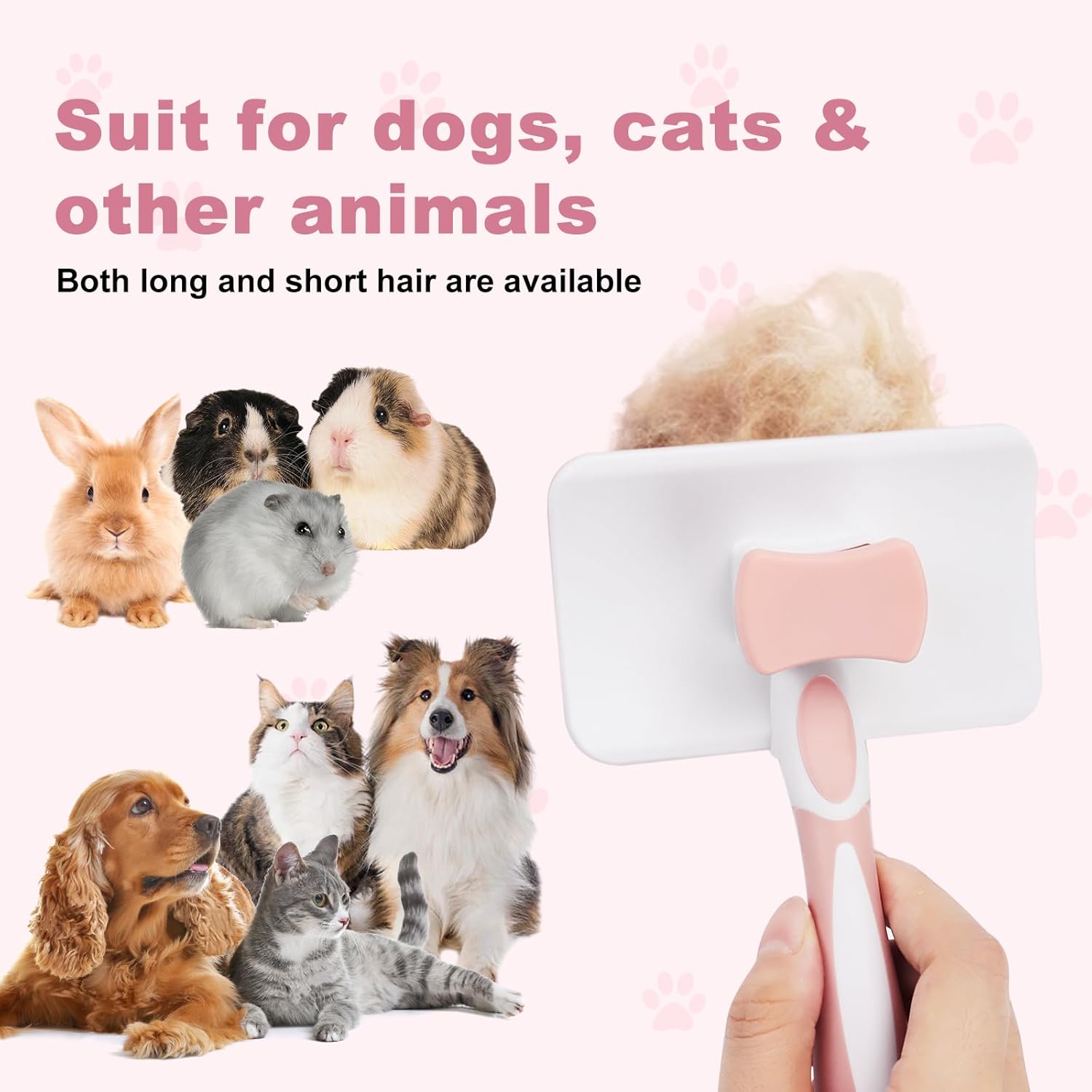 Pet Self Cleaning Slicker Brush Pet Hair Brush Dog Brush  Cat Brush For Shedding Hair Pet Hair Removal Tool Safe Massage Comb For Long  Middle-long, Short Hair
