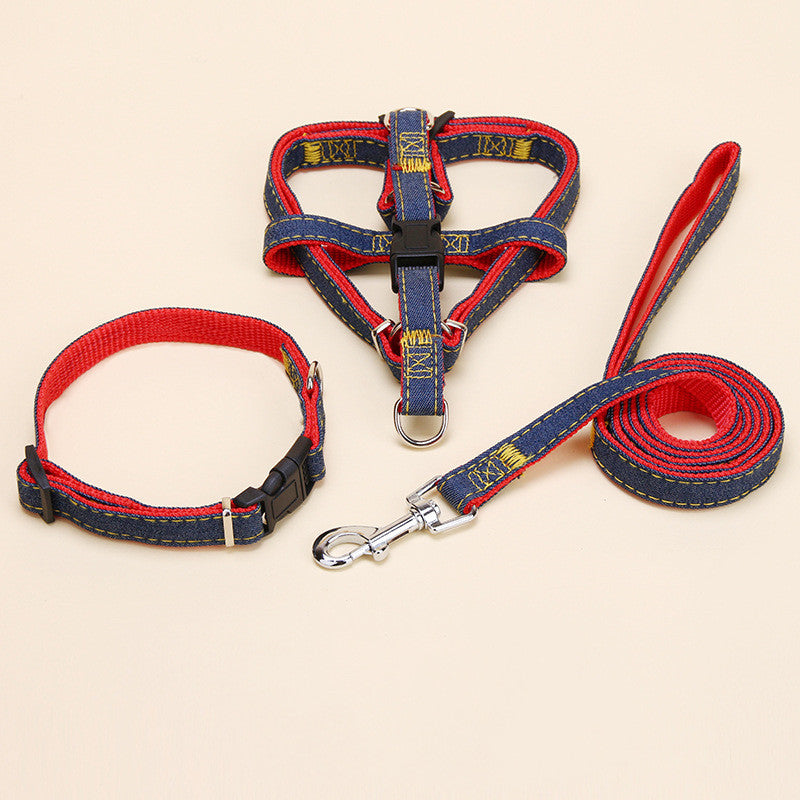 Pet Cowboy Traction Collar Dog Chain Set
