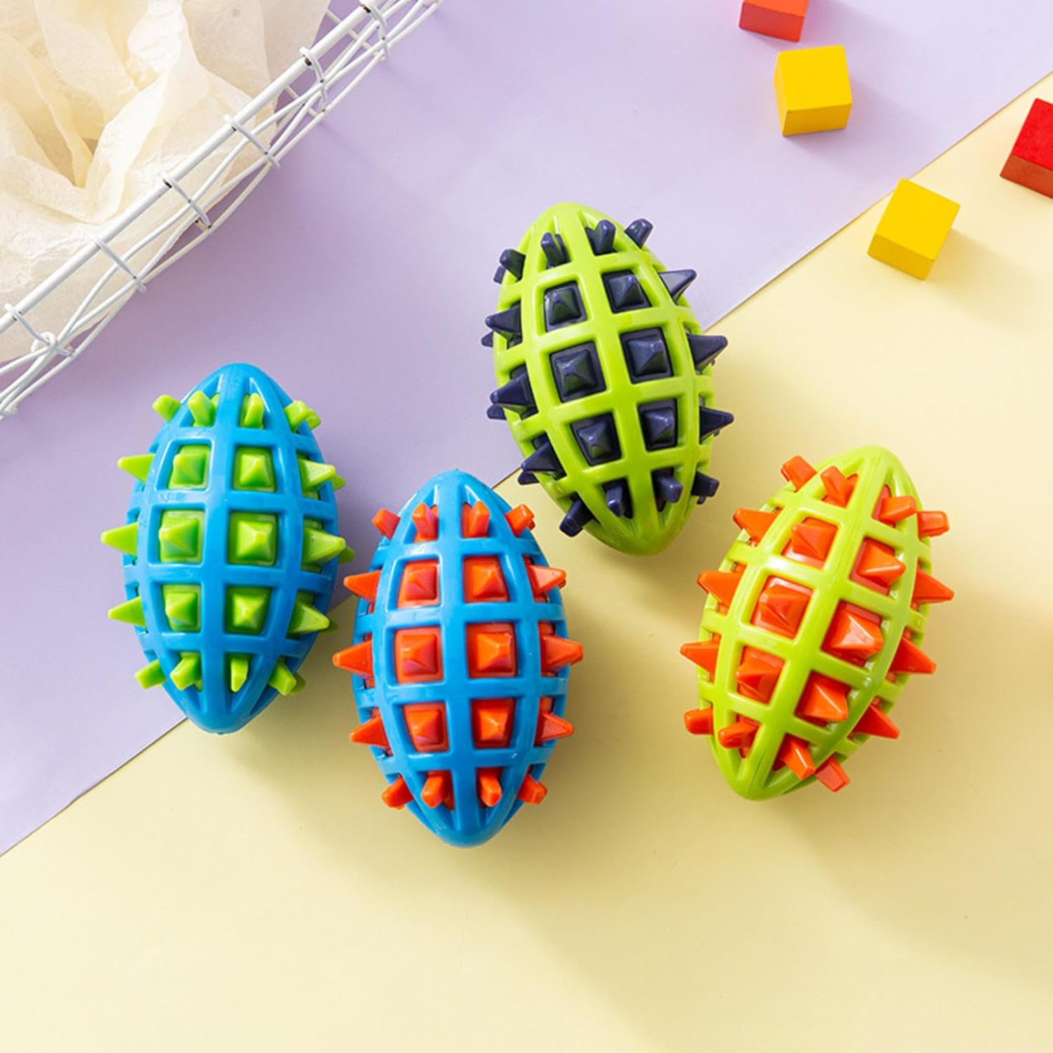 Pet Sounding Dog Teether Ball Indestructible Dog Toys For Aggressive Chewers Cleans Dogs Teeth Dog Throwing Game Anxiety Relief Interactive Dog Toys