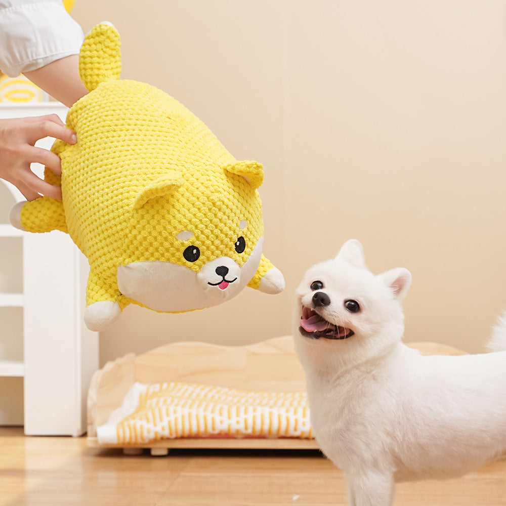 Stuffed Animals Dog Calming Toy Pet Plush Toy Puppy Teeth Cleaning Chew Squeaky Pillow Toy Bite Resistant Vocalization Dog Toy