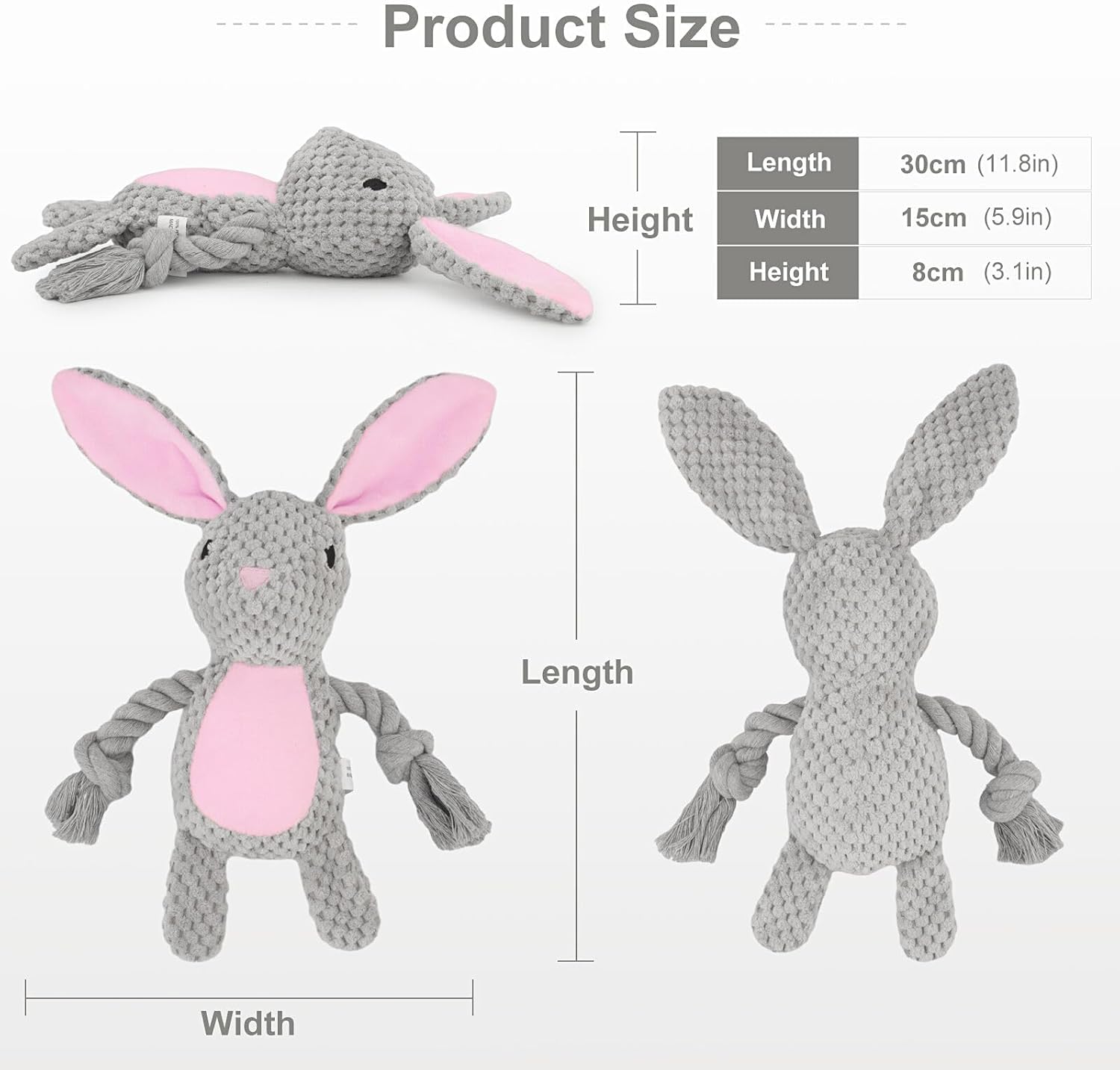 Dog Toys Dog Squeaker Toys With Crinkle Paper Stuffed Animal Dog Plush Chewing Toy Cotton Rope Interactive Toys For Puppy Small Middle Dogs