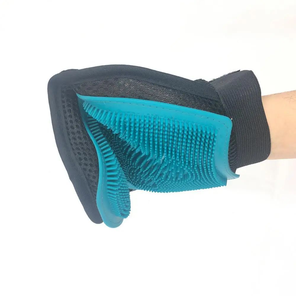 Horse Massage Gloves Pet Hair Gloves Silicone Horse Bathing Brush Breathable Horse Dehairing Gloves Horse Massage Scrubber