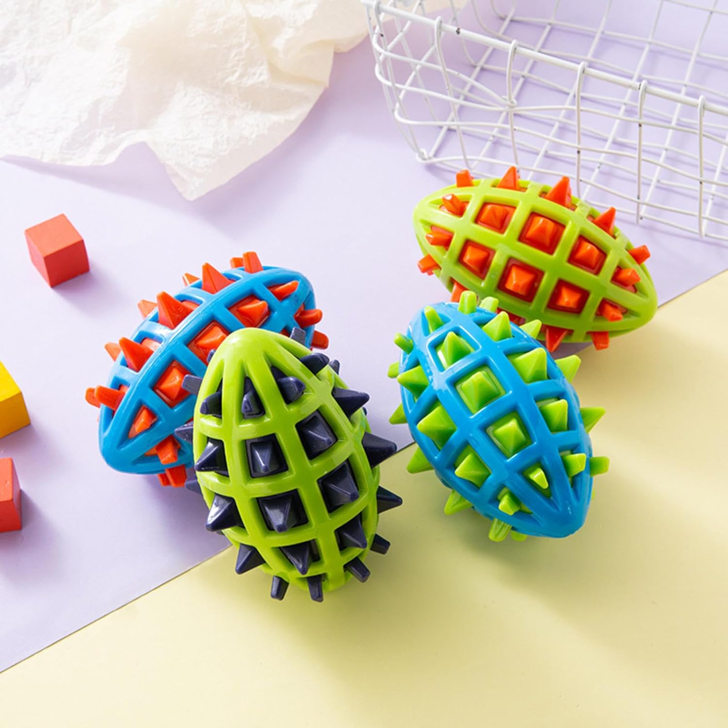 Pet Sounding Dog Teether Ball Indestructible Dog Toys For Aggressive Chewers Cleans Dogs Teeth Dog Throwing Game Anxiety Relief Interactive Dog Toys