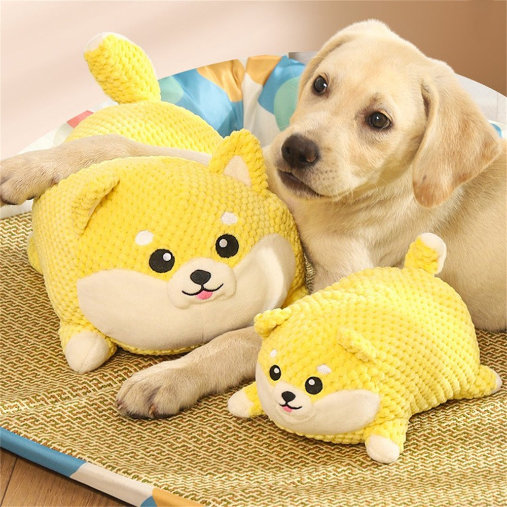 Stuffed Animals Dog Calming Toy Pet Plush Toy Puppy Teeth Cleaning Chew Squeaky Pillow Toy Bite Resistant Vocalization Dog Toy